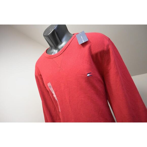 Tommy Hilfiger Thermal Shirt Sweat Shirt Red Long Sleeve Mens Size 2XL XXL NWT - Picture 1 of 10